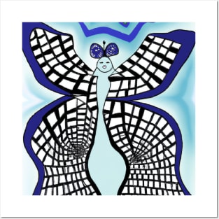 Abstract Painting of "Angel of Redemption" in Picasso Style Posters and Art